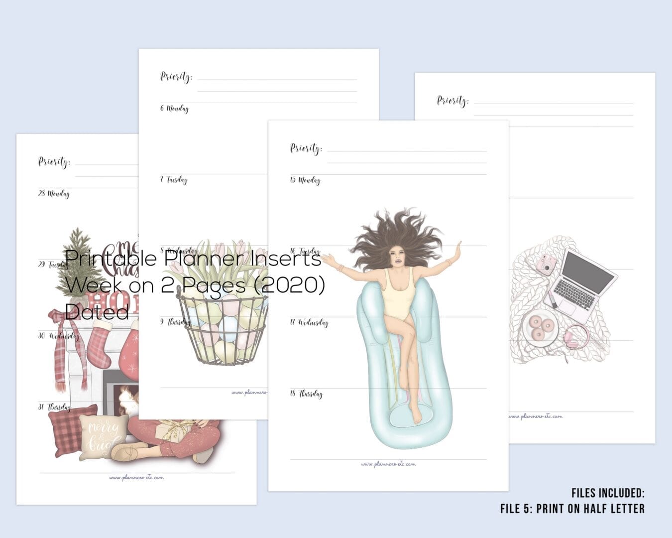 Printable planners Planners Etc