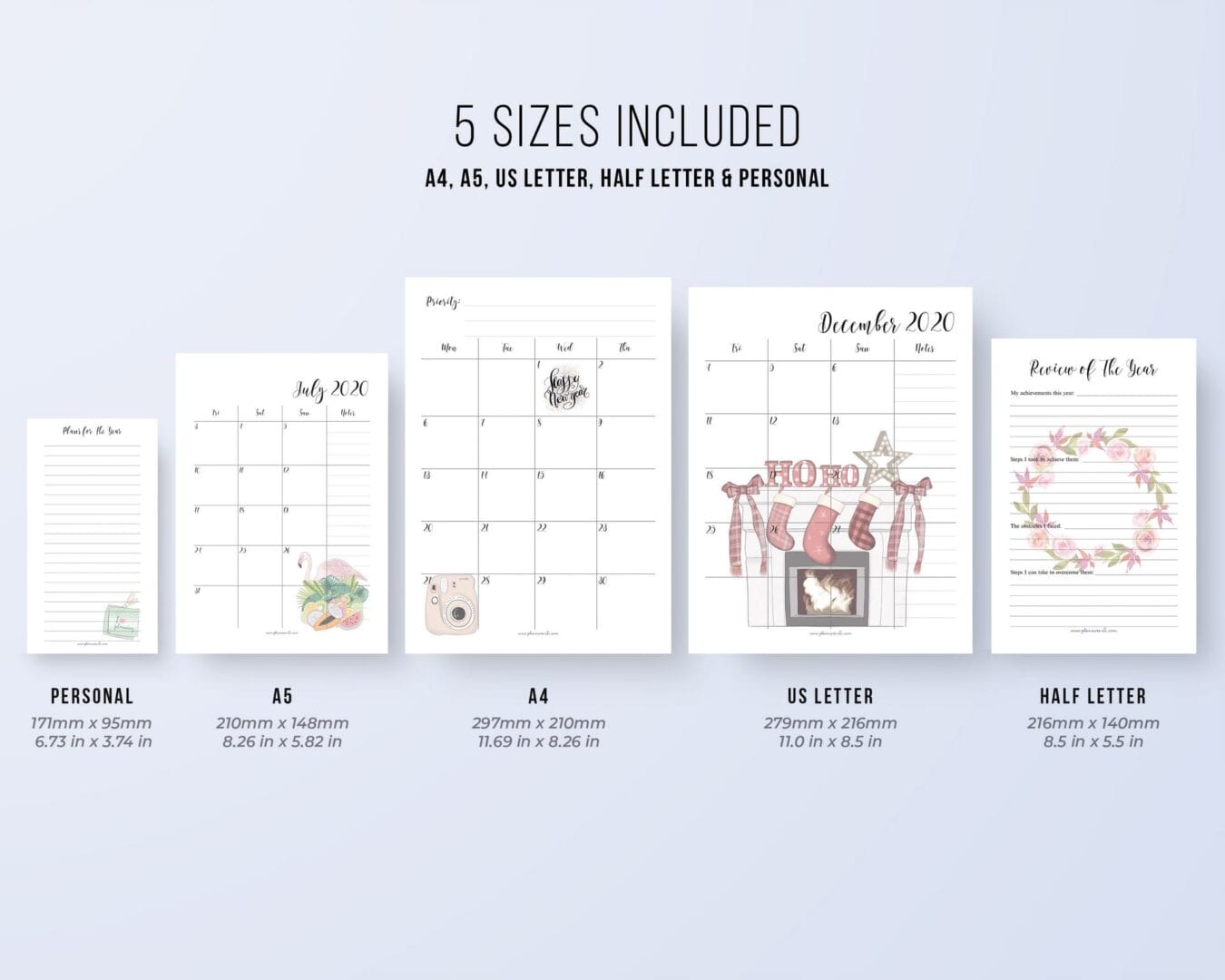 Printable planners Planners Etc